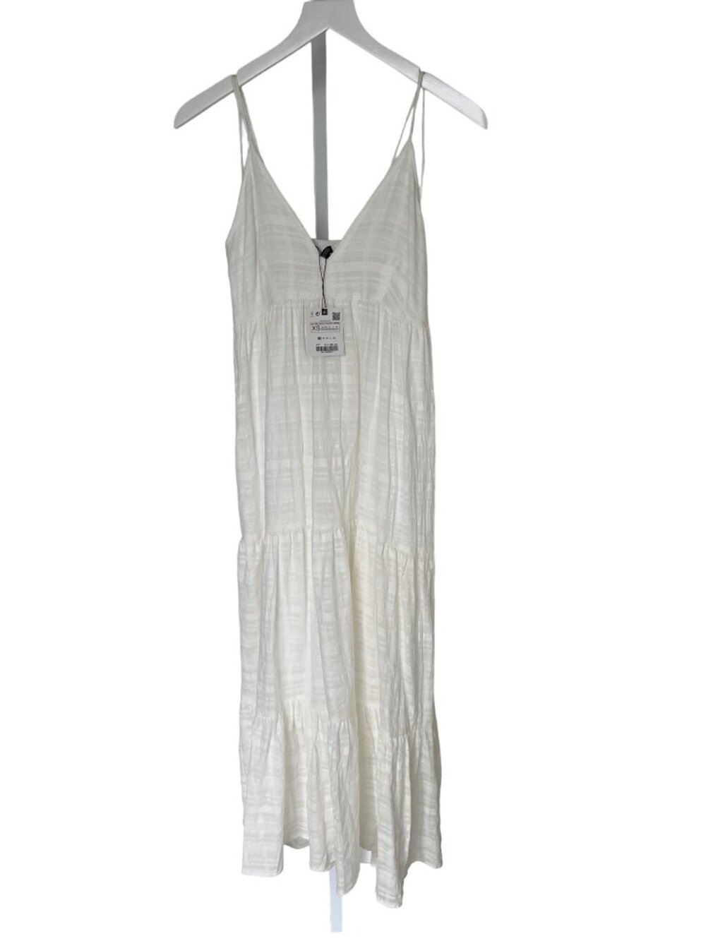 Zara White V-Neck Maxi Dress With Shell Strap Details - Picture 6 of 9
